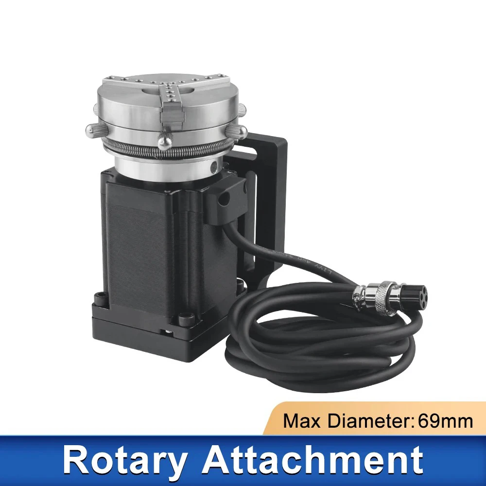 Fiber Laser Engraving Machine Rotary Device Parts, Rotary Device Accessory Fixture with Three-Jaw Rotary Extension Shaft Clamp