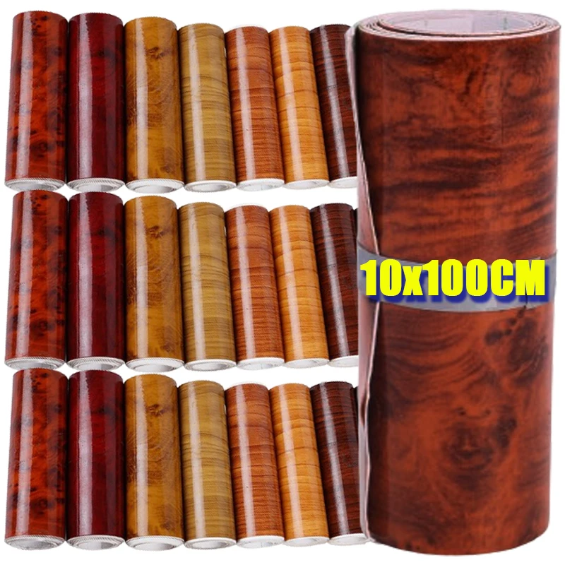 Car Wood Grain Film Stickers Decals Wrap Film PVC Wood Textured 10x100cm Universal Auto Body Styling Decor Car Interior DIY