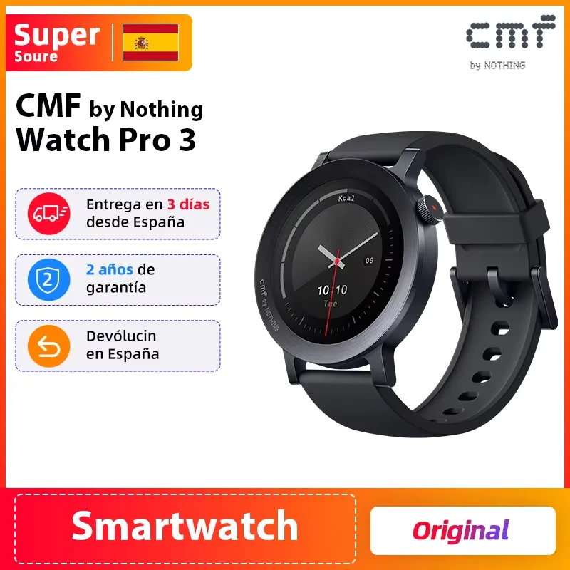 CMF Watch 3 Pro Smartwatch AMOLED de 1,43 pulgadas, batería de 13 días, GPS dua…