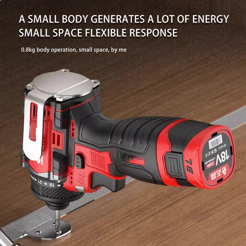 80N.m 18V  Electric Drill Cordless Knockable Driller Driver Screwdriver Li-ion Battery Electric Power Tools