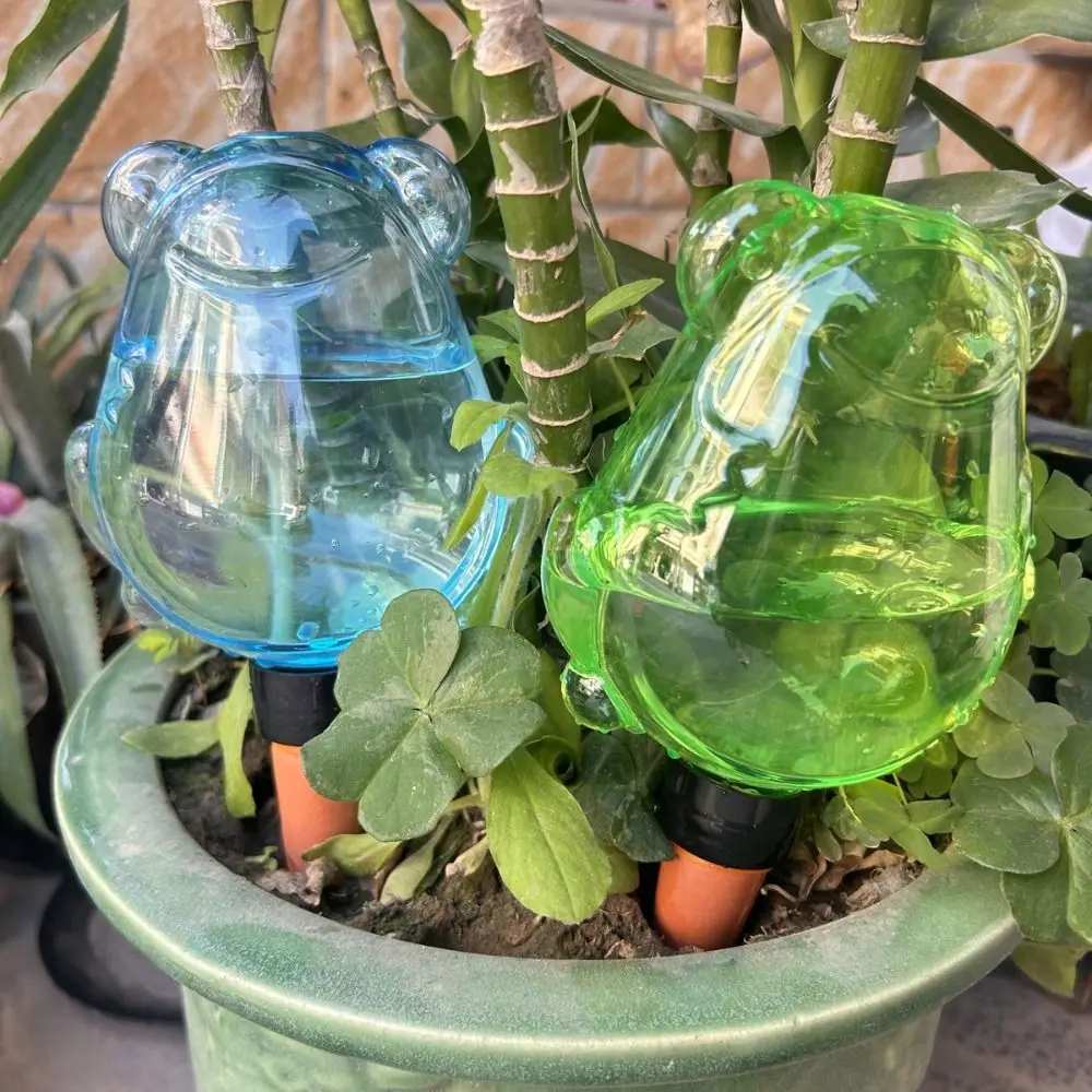 Slow Seepage Self Watering Plant Waterer Frog Shape Large Opening Plant Watering Spike Refillable Long Lasting Watering Bulb