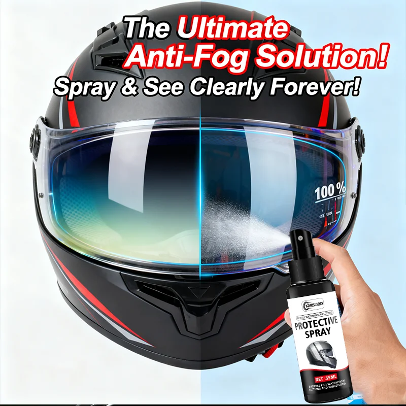 NEW!!! Motorcycle Helmet & Car Rain Repellent Spray - Anti-Fog, Anti-Rain Coating Wax for Goggles/, Liquid Formula, Long-Lasting