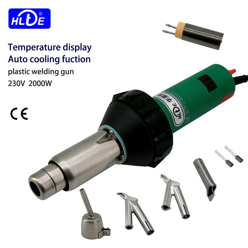 220V/2000W Plastic Welding Gun with Auto-Cooling And Temperature Display for Tarpaulin PP HD EVA Welding Tool