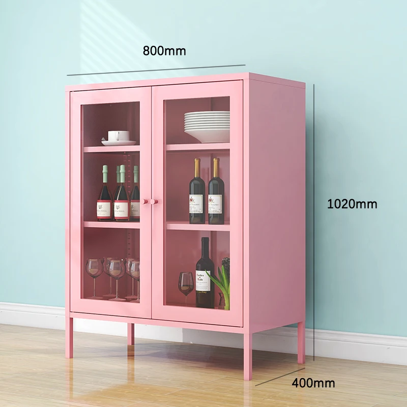 

Modern style glass door steel locker large capacity environmentally friendly home furniture suitable for apartment living room