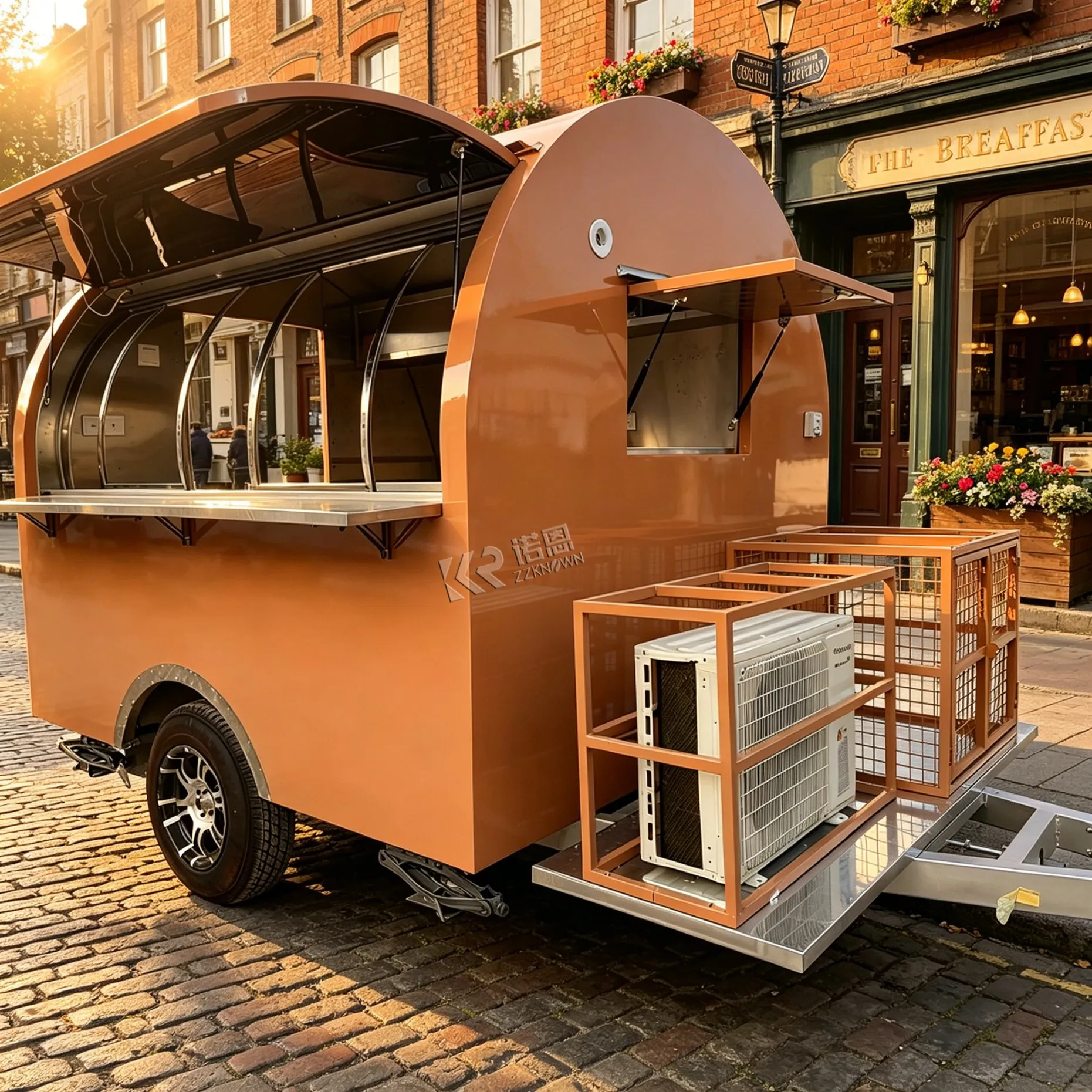 Foodtruck Mobile Food Catering Trailer Fully Equipped Outdoor Mobile Food truck Ice Cream Coffee Carts with COC EU standard