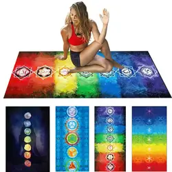 Rainbow 7 Chakra Bohemia Blanket Tapestry Summer Beach Towel Yoga Mat Pad Yoga Mats Summer Beach Towel Yoga Dance Mat Sports Mat