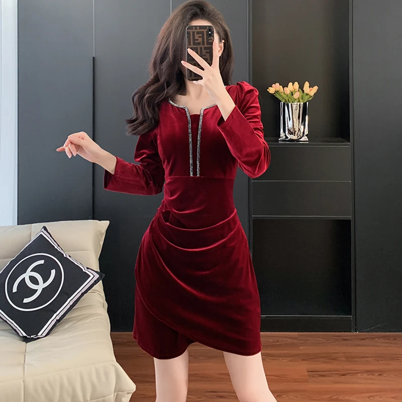 knee length dresses for ladies Ila Velvet Mini Dress