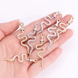 10Pcs Zircon Gold Colour Luxury Snake Necklaces for Women Vintage Punk Snake Pendant  Jewelry Making DIY Accessories Material