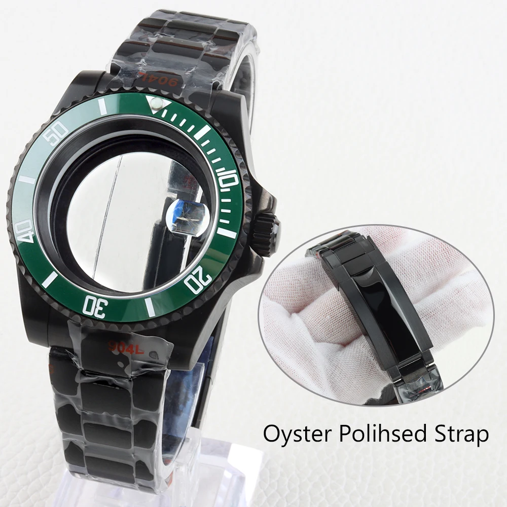 

Black 40mm Watch Case 20mm Jubilee/Oyster Bracelet Sapphire Glass Waterproof for SUB NH34 NH35 NH36 NH38 Movement 28.5mm Dial