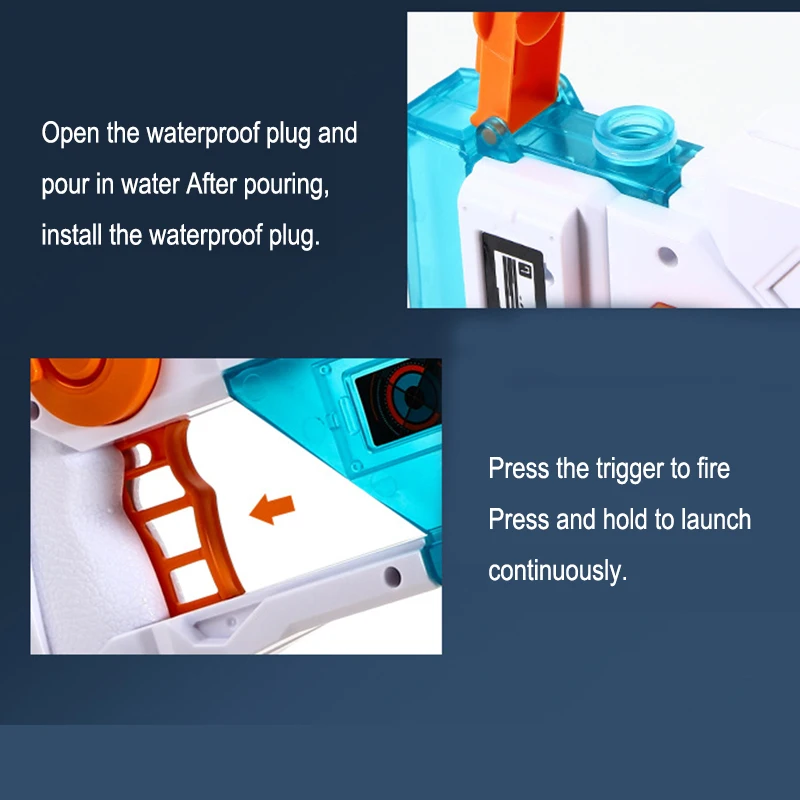 Nuova pistola ad acqua estiva completamente elettrica automatica per riporre l'acqua, giocattoli da spiaggia, giocattoli da combattimento all'aperto per ragazzi, ragazze, giochi per adulti