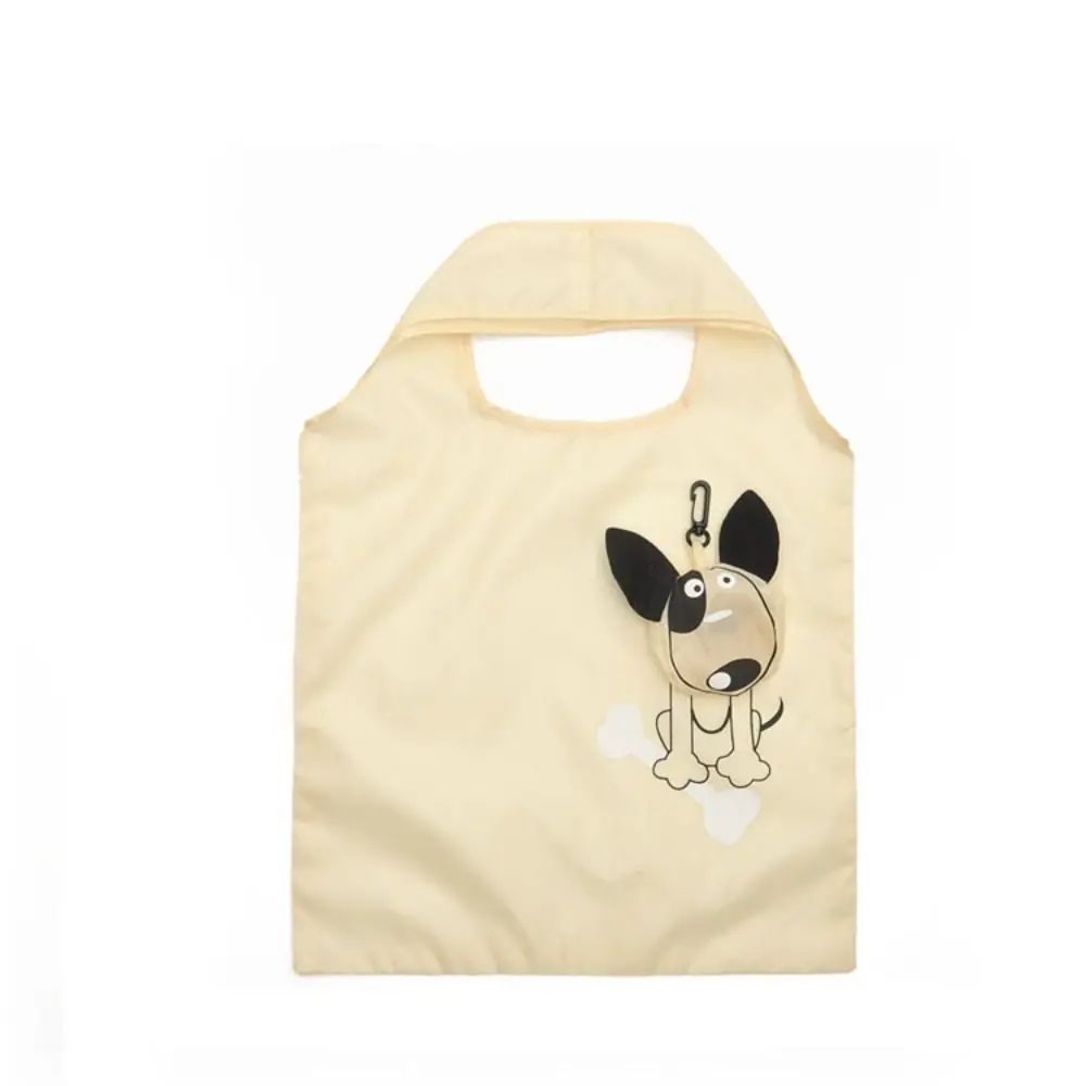 Cute Dog Useful Nylon Foldable Eco Reusable Shopping Bags Cartoon Eco Tote Bag Portable Travel Shoulder Bag