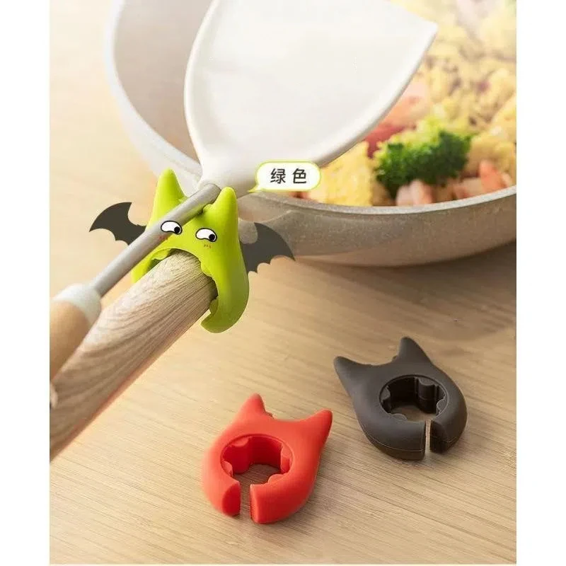 Portable Silicone Anti-overflow Pot Lid Clip Anti-scalding Spoon Holder Support Rack Kitchen Universal Spatula Bracket Clip