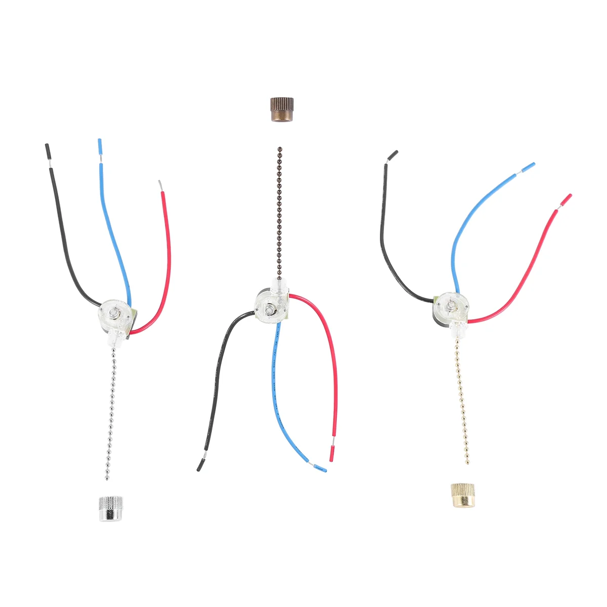 3Pack Ceiling Fan Light Switch ZE-110 Fan Switch 3 Way Speed Fan Switch Ceiling Pull Chain Switch ReplacementJAS