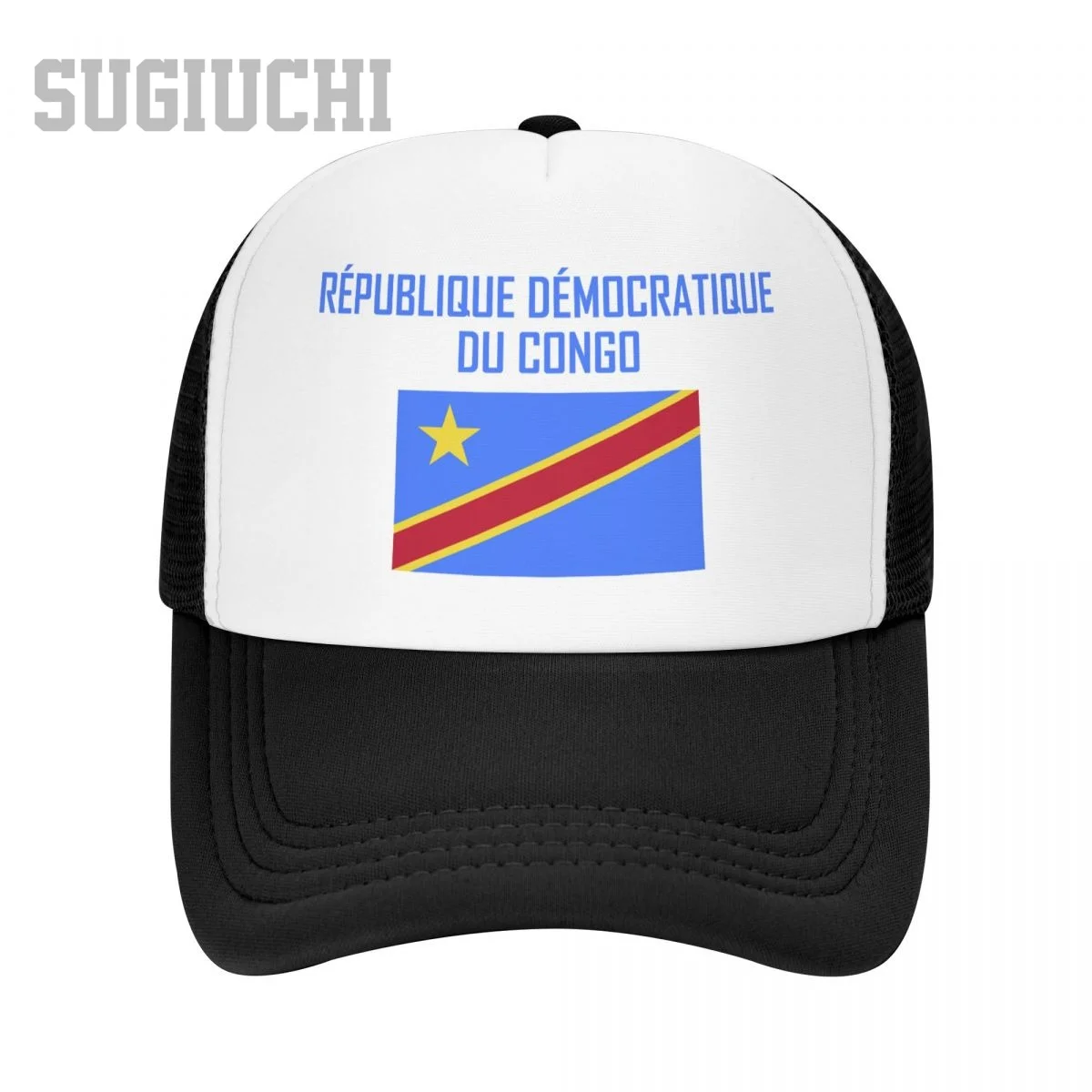 Unisex Mesh Cap Hat Democratic Republic Of Congo Flag And Font Trucker for Men Women Baseball Caps Outdoors Cool
