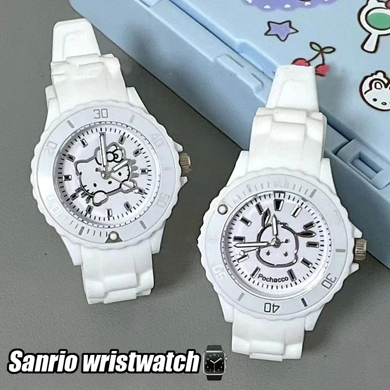 Sanrio Hello Kitty Quartz Wristwatches Cartoon Anime Watches Children Students Digital Clock Girl Kawaii Wristwatch Party Gift