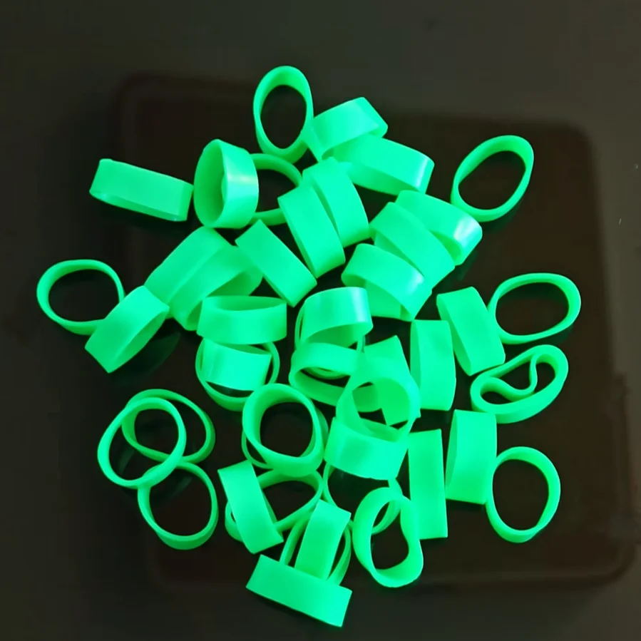 Small Neon Green Rubber Bands Wide 7mm Silicone Elastic Rubbers Ties