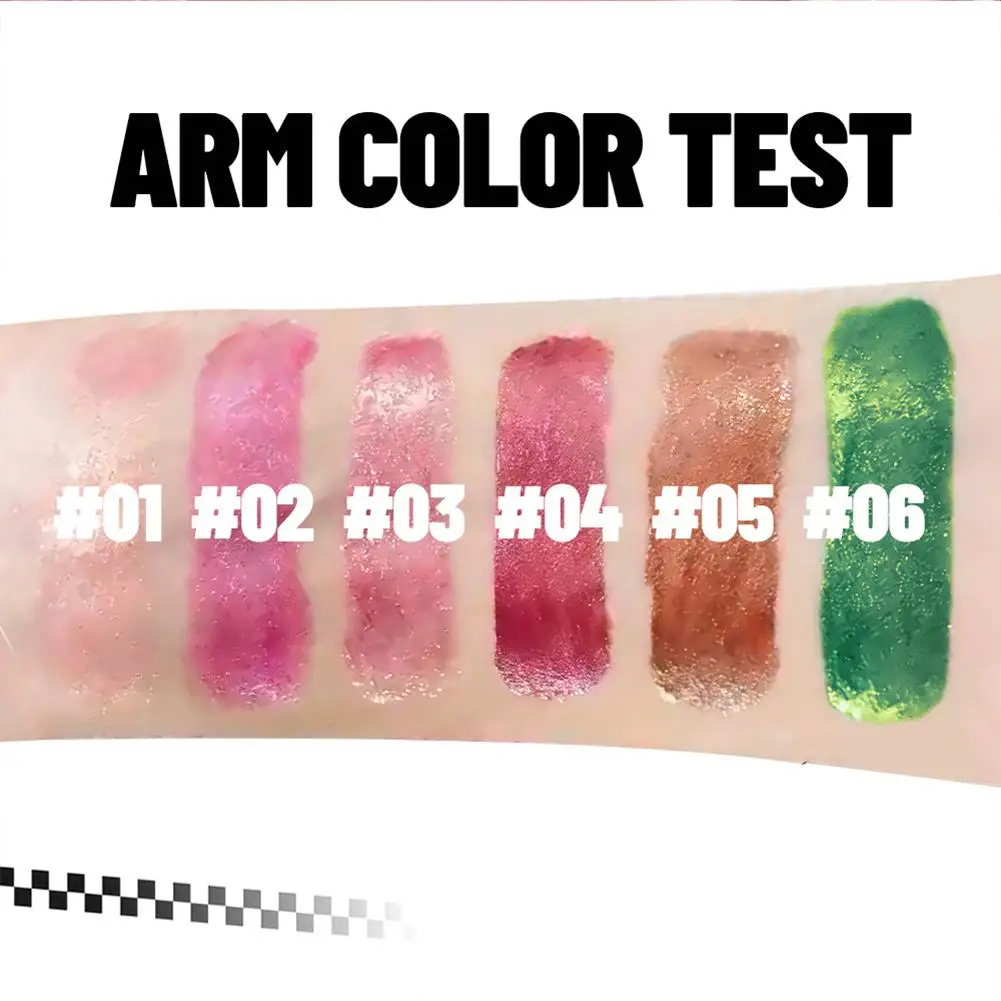 ลิปกลอส 6 สีแวววาว - ลิควิดกันน้ําติดทนนาน ชุดลิปกลอสลิปกลอสสีสําหรับเวทีและการแต่งหน้ารายวัน