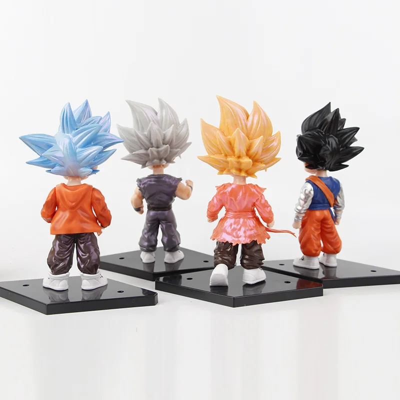 4 ชิ้น/เซ็ตดราก้อนบอล 17 ซม.โกคูแฟชั่นอะนิเมะ PVC ของเล่นตุ๊กตาเครื่องประดับซุปเปอร์ไซย่าตุ๊กตาเด็กคริสต์มาสของขวัญ
