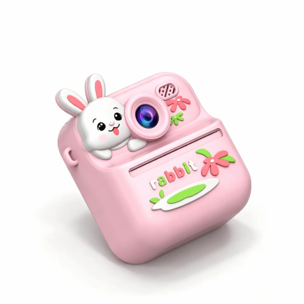 Dual Lens Instant Print Camera Mini Color Display Digital Video Recorder Mini Thermal Printer 1080P HD