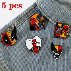 Metal Badge European and American Film Characters Deadpool and Wolverine Alloy Drip Oil Brooch Superhero Pin Accessories