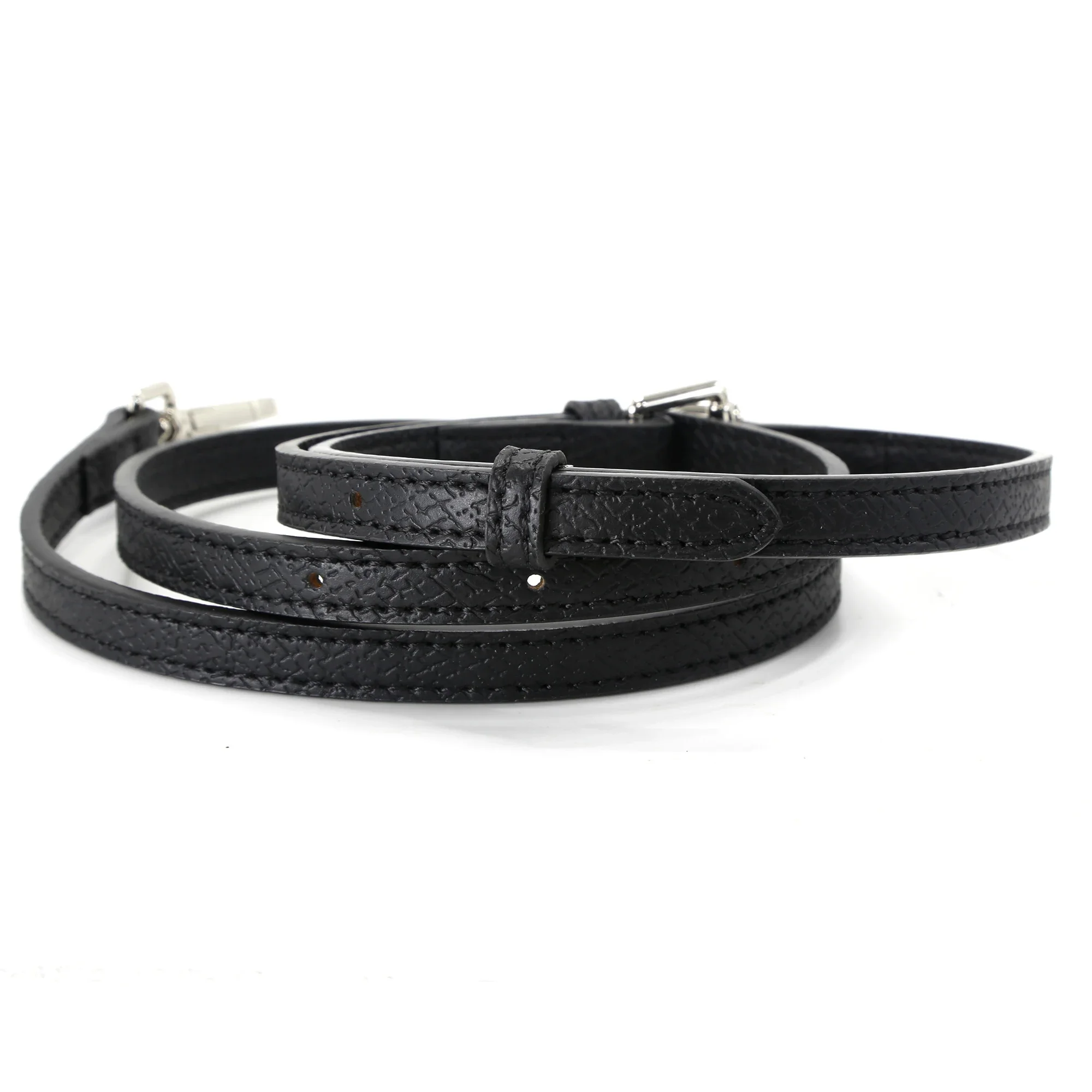 Women Bag Straps Leather Strap Adjustable Black Silver Button Shoulder Strap Replacement 94-112cm