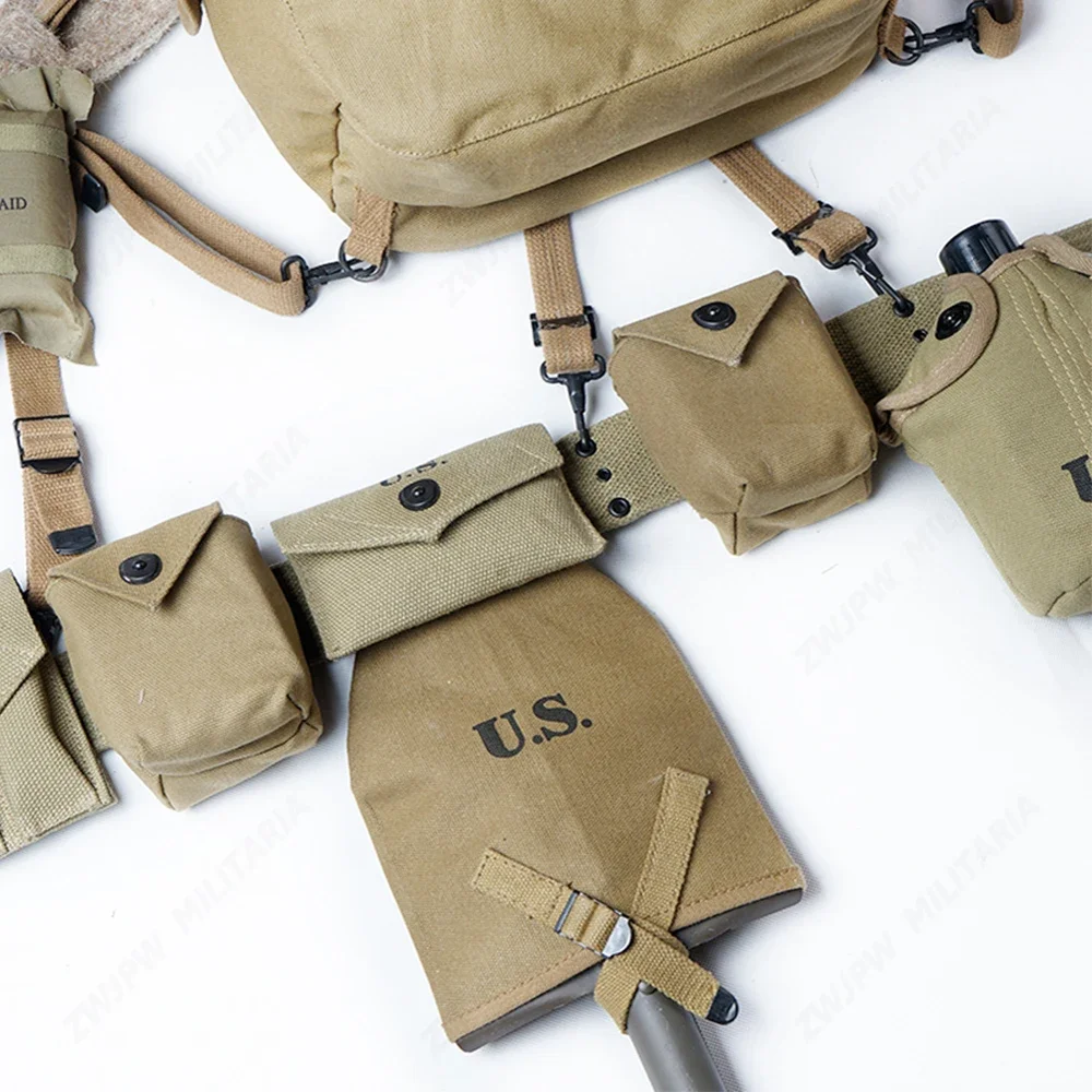 الاستنساخ الحرب العالمية الثانية WW2 معدات جندي الجيش الأمريكي مجموعة كاملة، M36 حقيبة X-الأشرطة حزام T-SPADES مع غطاء 1911 الحافظة غلاية
