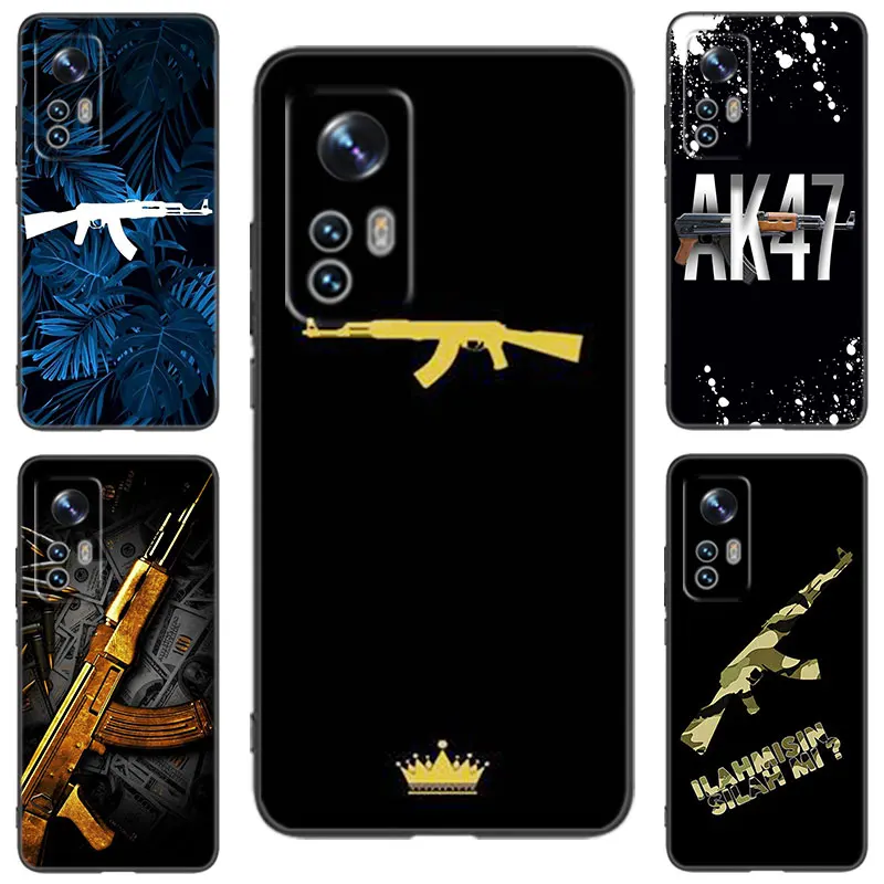 Weapons AK47 Gun Black Phone Case For Xiaomi 10 11 13 12 Lite NE 9T 10T 11T 12T 12S 13T 14 Pro 9 SE 10i 11i 12X Civi 2 3 4 5G