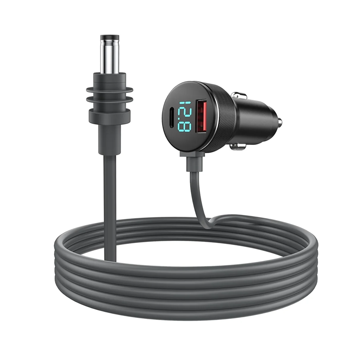 SMIEA 3 in 1 per Starlink Mini Cavo di alimentazione CC 65W Caricatore rapido Tipo-C Presa USB Accendisigari con display voltmetro a LED