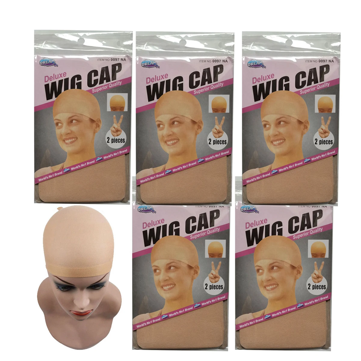 5Pack 10 Pcs/ Cheap Hair New Stocking Cap For Wigs Net For Wigs Bald Cap Nylon Stocking Wigs Cap Stretchy For Making Wigs Tools