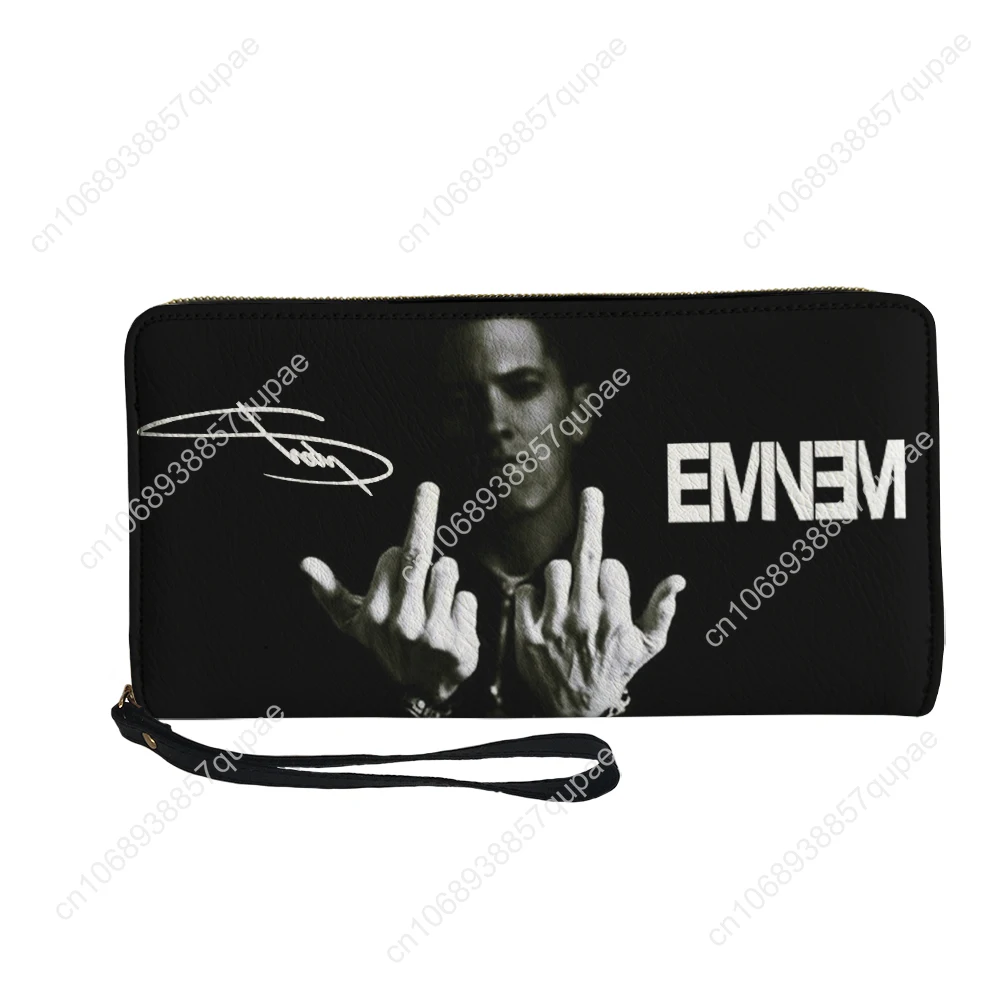 Eminem Hip hop Rock Singer Custom Wallet Purse Mens Womens Teenagers Zipper Long Wallets Double Print  Portable Wallet Gift Bag