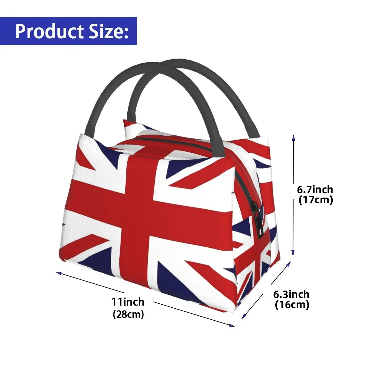 Union Jack Flag Of The UK Lunch Bags Insulated Bento Box Portable Lunch Tote Picnic Bags Cooler Thermal Bag for Woman School