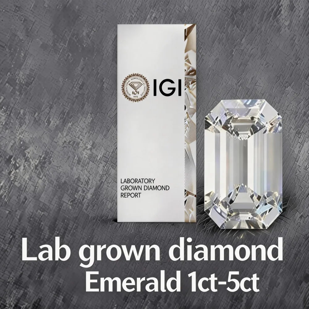 

Emerald Cut Lab Grown Diamonds IGI Certified D-E Color VVS-VS Clarity 1ct-5ct CVD HPHT Wholesale Diamonds for Jewelry Wholesale