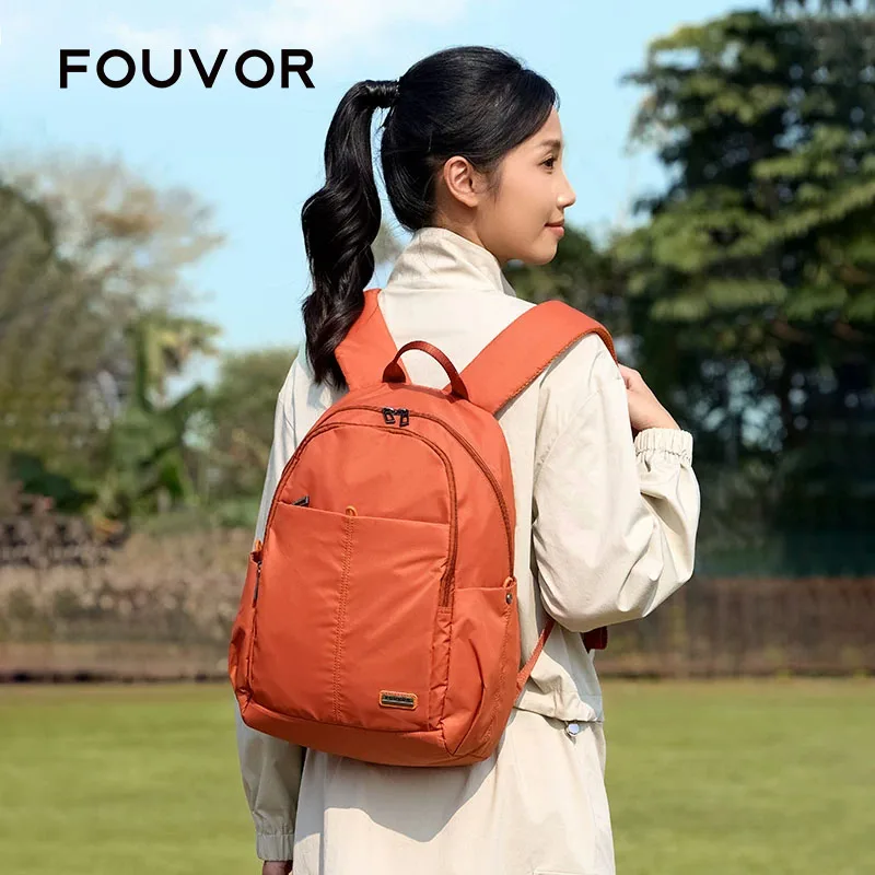 Fouvor Women's Backpack Oxford Waterproof Large Capacity Laptop Bag Outdoor Travel Middle High School Student Schoolbag 2961-21