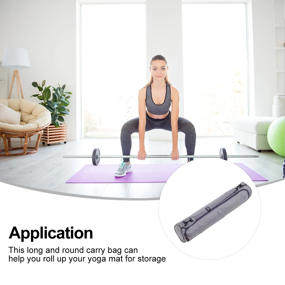 

Yoga Mat Storage Bag Canvas Material Roll-Up Design for Gym Travel Camping Outdoor Activities Waterproof Sport Tote Carry Sack