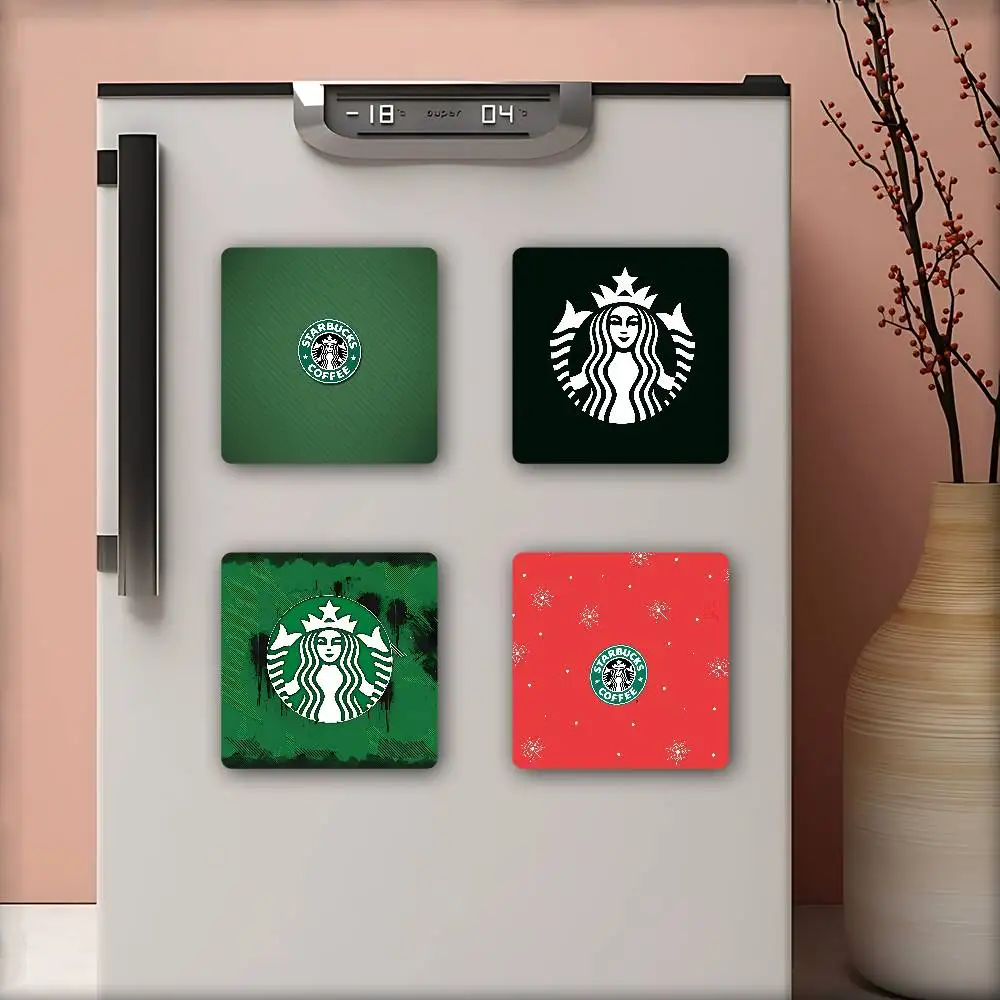 Logotipo POP S-Starbucks, imán personalizado para nevera, foto personalizada, regalos, imagen cuadrada, refrigerador, cocina, decoración del hogar, Souirs