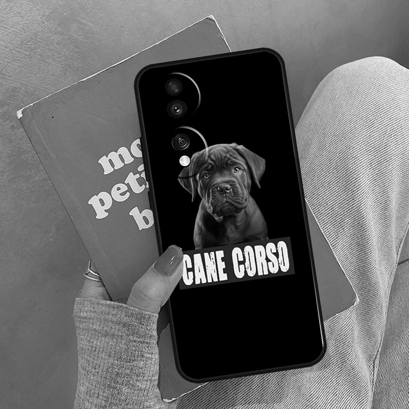 حافظة على شكل كلب كورسو إيطالية من Cane Corso لهاتف Honor Magic 5 6 7 8 Pro لهاتف Honor 200 400 Lite 50 70 90 X8a X8b X9a X9b X9c