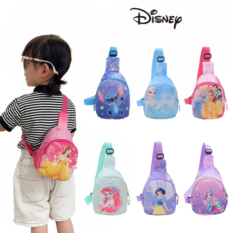 

Disney Anime Children Chest Bag Cute Cartoon Frozen Princess Stitch Fashion Creative Crossbody Bags Coin Purse Birthday Gifts