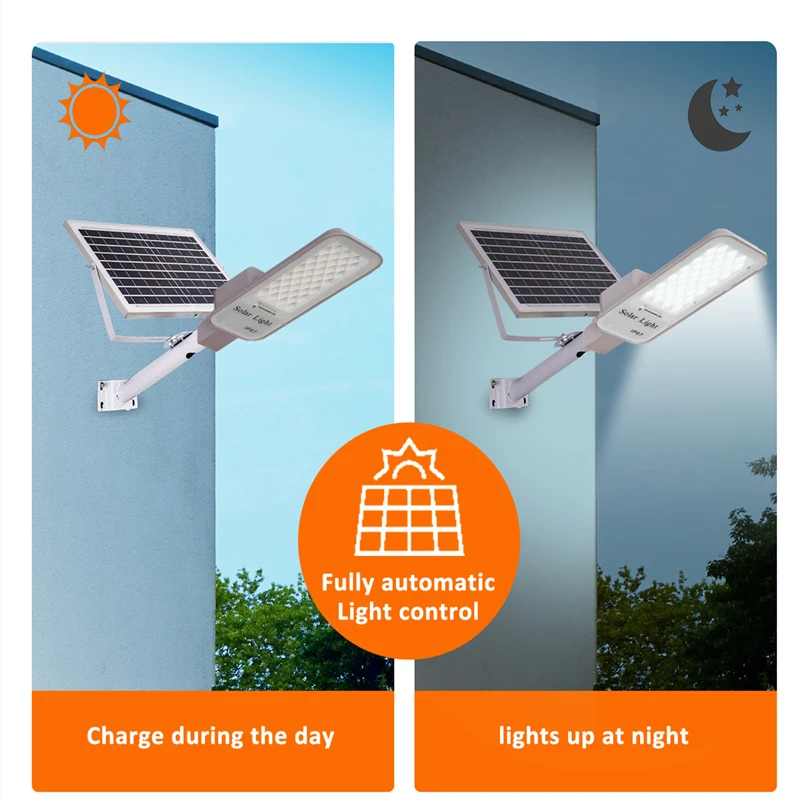 250W led solar light Outdoor garden Waterproof Solar street Light Dusk to Dawn with Remote Control IP65 solar wall lamp