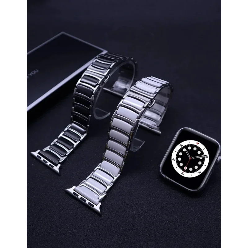 Tali Keramik untuk Apple Watch Band 10 9 8 7 46Mm 42Mm 45Mm 41Mm Ultra 49Mm Gelang Jam Olahraga IWatch Seri 6 5 4 SE 44Mm 40Mm Band