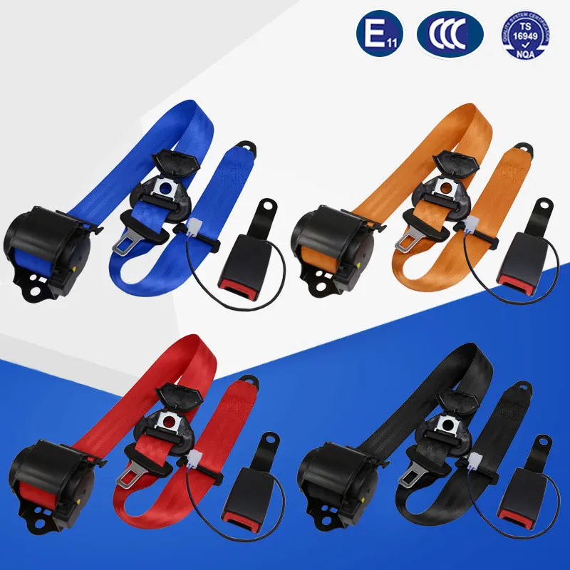

1pc European Emark tag seat belt Retractable Car Seat Belt Emergency locking 3Point Safety Strap 26700N auto Safety Belts sensor