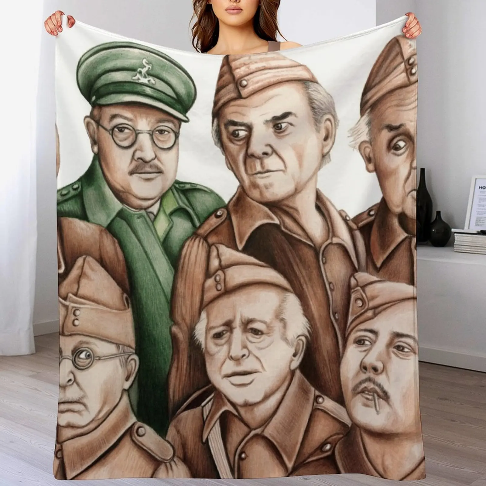 

Dad's Army Throw Blanket Flannels Tourist Flannel Fabric Cute Plaid Blankets
