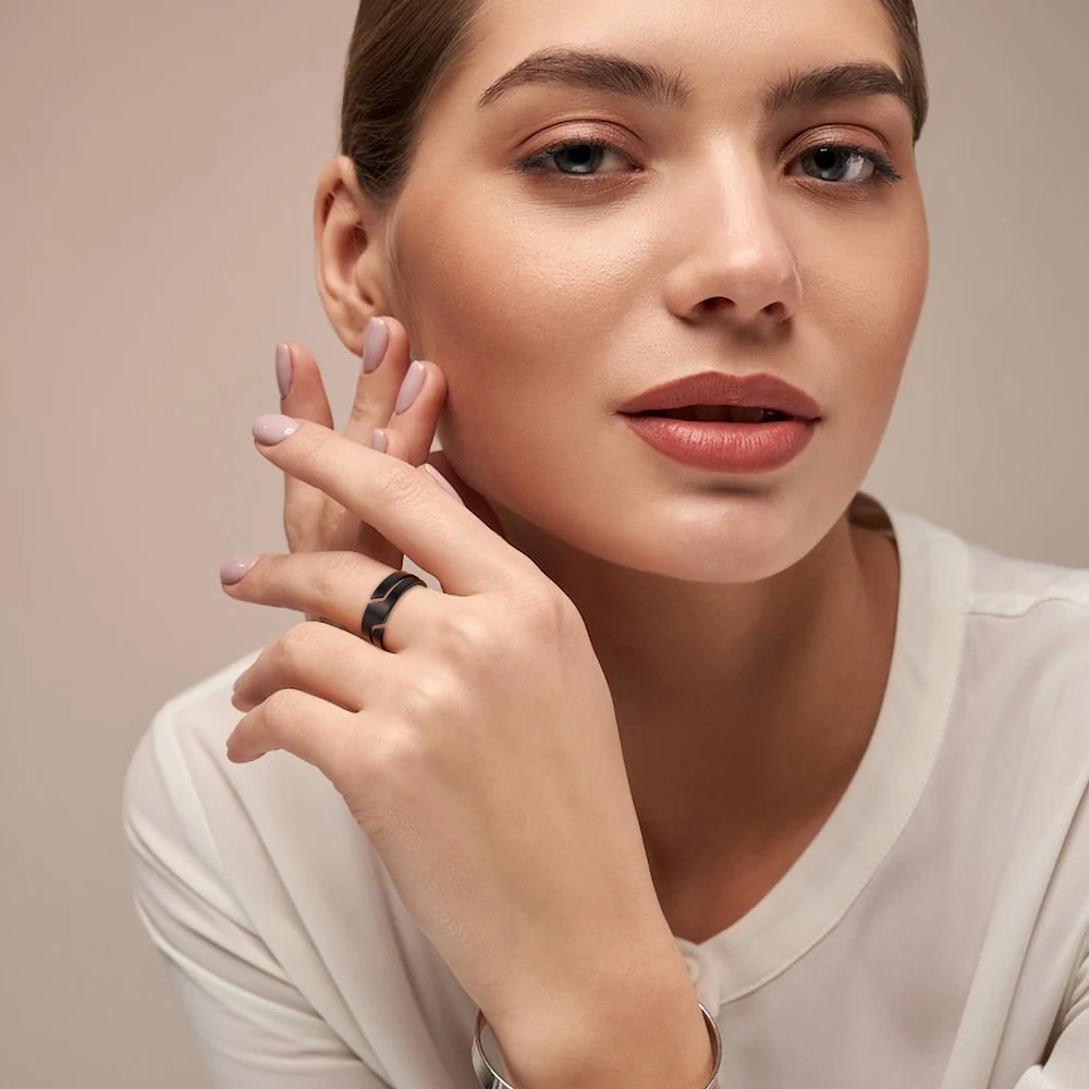 COOLTIME Einfache Mode Ring Edelstahl Casual Paar Ringe Hochzeit Schmuck Jahrestag Geschenk Großhandel anillos hombre – Detail 9