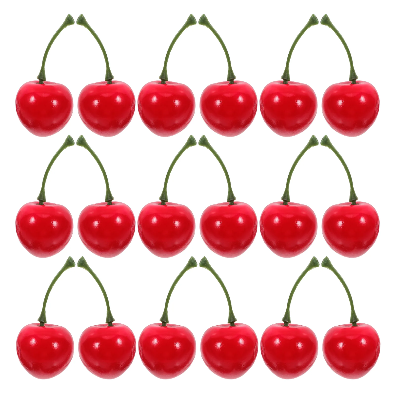20 piezas modelo de simulación de fruta frutas artificiales para decoración realista Mini centro de mesa de fiesta de cereza roja bebé