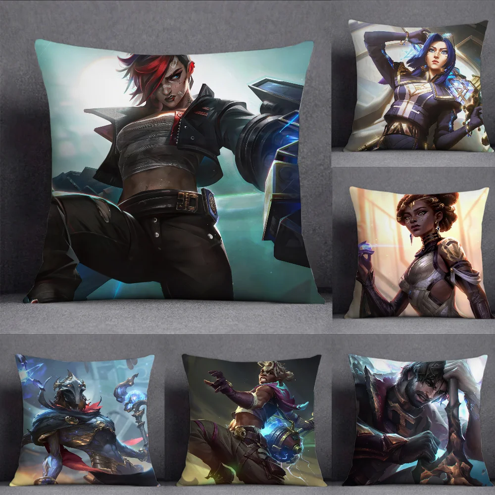 Arcanes الموسم 2 فيكتور كيس وسادة مربع المخدة على الوجهين الطباعة قصيرة أفخم غطاء وسادة أريكة غرفة نوم #1