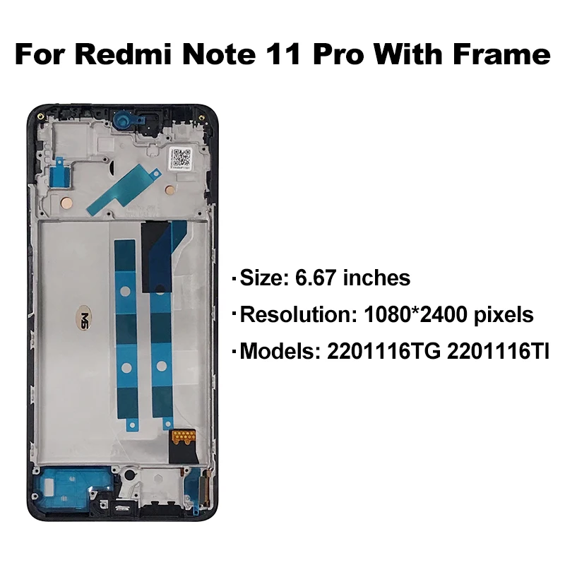 OLED For Xiaomi Redmi Note 11 Pro LCD Display Touch Screen For Xiaomi Redmi Note 11 Pro 5G Screen Digitizer 2201116SG LCD Parts