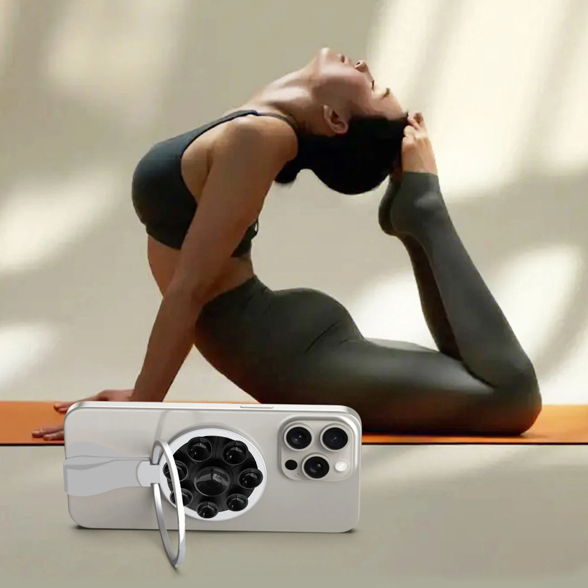 Para fecho de dedo magnético 3 seções anel de silicone simplicidade 1 peça ultra leve e ultrafino forte sucção rotativa 360 °   Parede