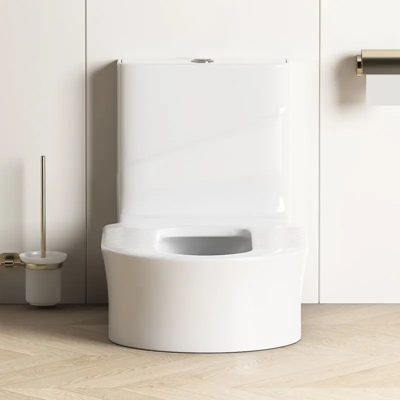 Gray integrated with curved pit-free squatting toilet, toilet seat is changed to squatting toilet, squatting toilet is free