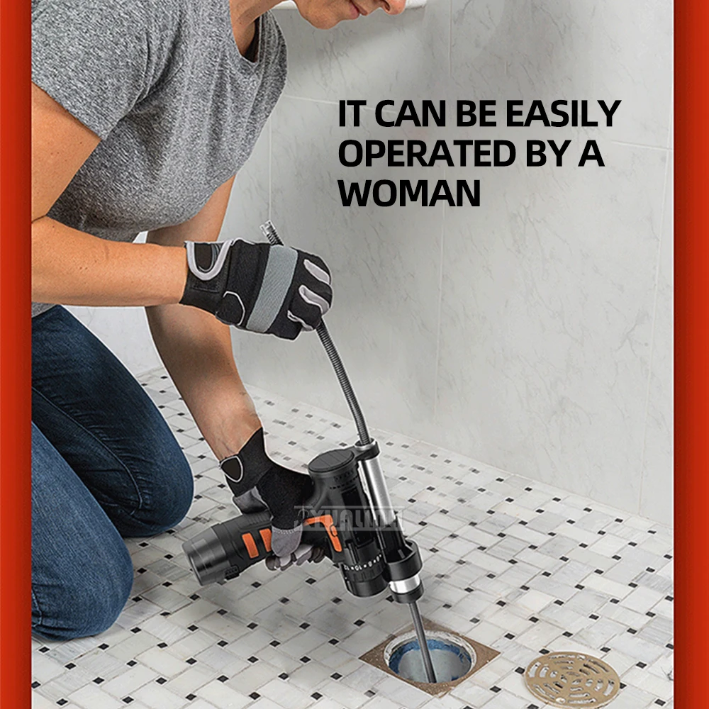 Sewer Piping Drill Sewer Dredger Electric Toilet Floor Drain Dredger Household Clogging Tool Pipe Cleaning Machine 2025 NEW