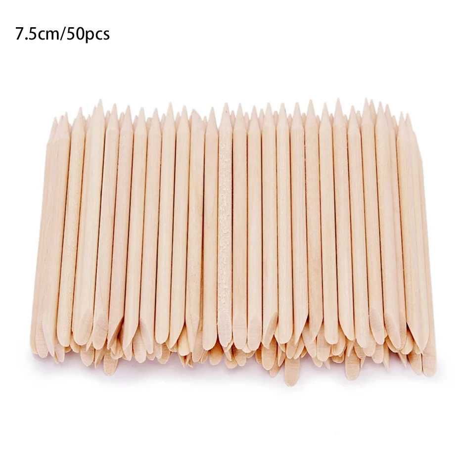 50/100 stücke Nail art Pusher Orange Holz Sticks Nagelhautschieber Entferner Strass Punktierung Entfernung Maniküre Pediküre Pflege Werkzeuge