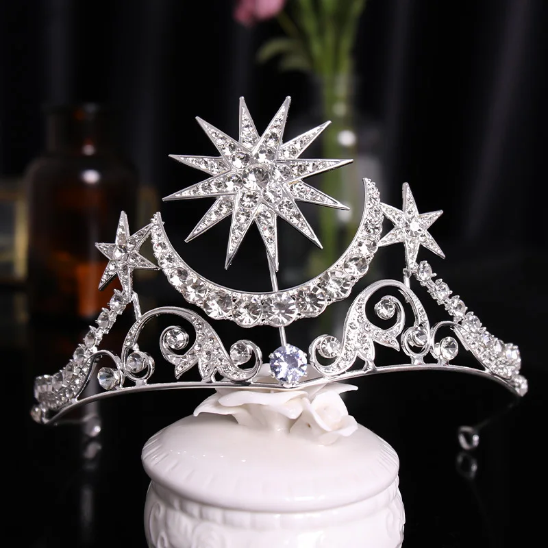 Baroque Crystal Tiaras And Crowns Rhinestone Prom Diadem Crown For Women Bridal Wedding Hair Accessories Jewelry Crown Tiara